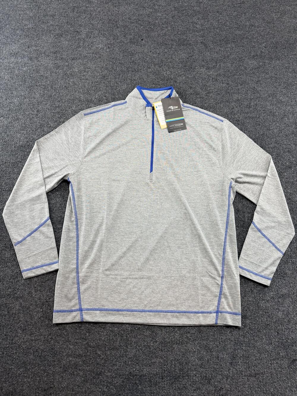 Page & Tuttle Pullover Shirt Mens Medium Gray 1/4 Zip Cool Swing Golf UPF 30